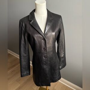 id Collection 100% Leather Car Coat